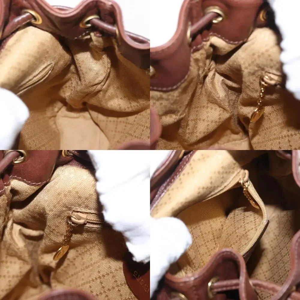 Gucci Bamboo Leather Backpack Brown